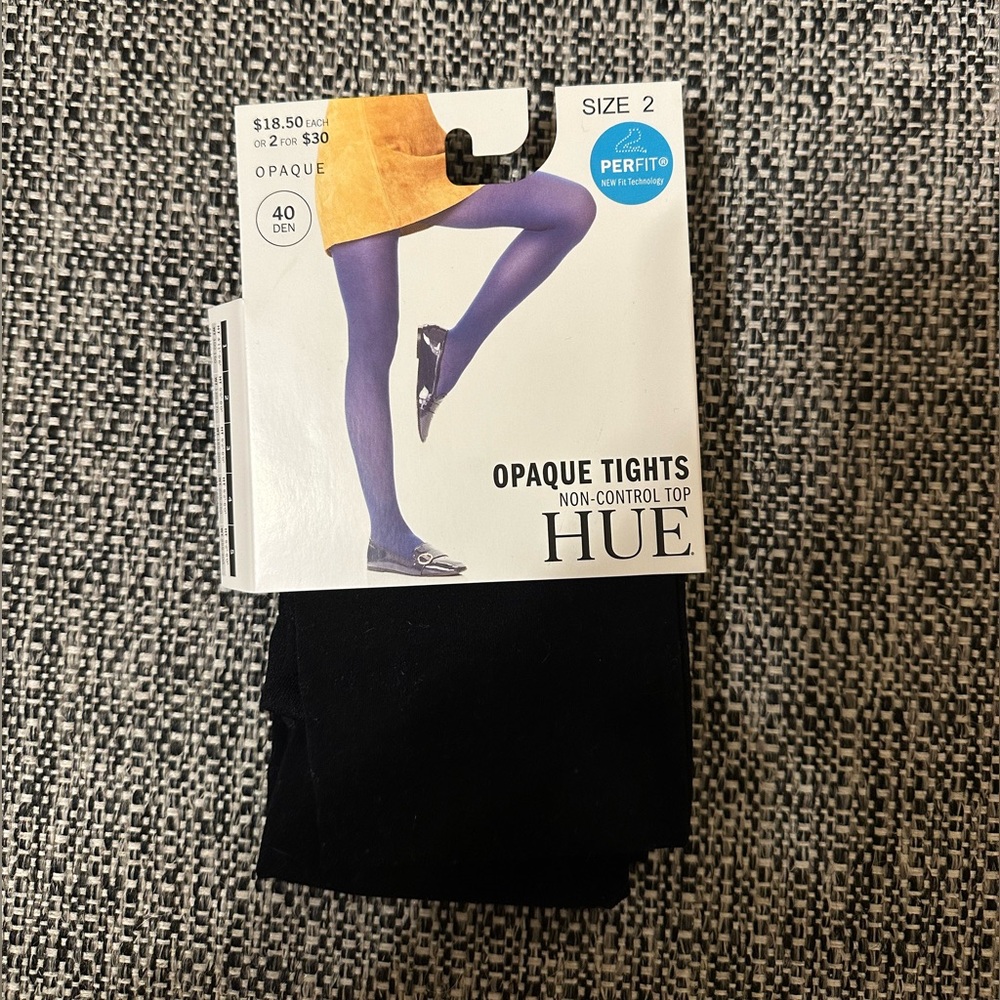 Never been worn and in packaging. Opaque Hue Tights. size 2. Black.